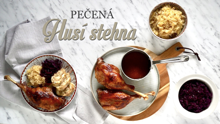 pečená husí stehna