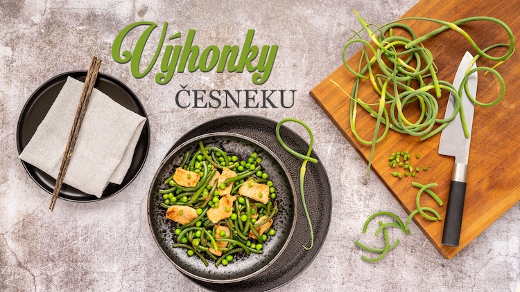 česnekové výhonky